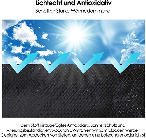 MVPower Lona Impermeable Exterior con Ojales, Protección Solar y Resistente a la Rotura para Muebles de Jardín, Camping, Madera, Piscina, Vehículos y Barcos, 280g / m² Gris-negro MVPower Lona Impermeable Exterior con Ojales, Protección Solar y Resistente a la Rotura para Muebles de Jardín, Camping, Madera, Piscina, Vehículos y Barcos, 280g / m² Gris-negro