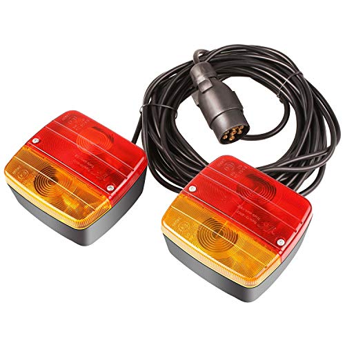 MVPOWER Luces Traseras para Remolque Iluminación del Remolque con Cableado Magnético Cable de 7m 21W 12V MVPOWER Luces Traseras para Remolque Iluminación del Remolque con Cableado Magnético Cable de 7m 21W 12V