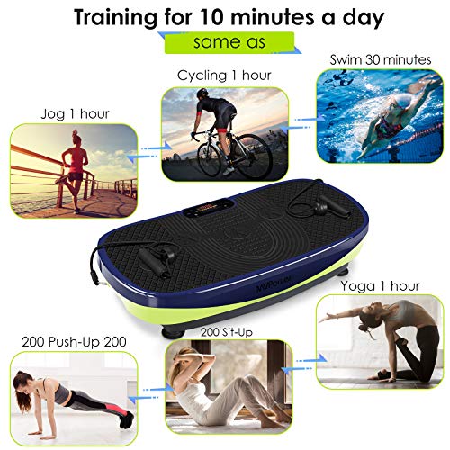 MVPower Profi 3D Plataforma Vibratoria Curved Slim, Plataforma Vibración con Pantalla LCD, Altavoz con Bluetooth | 5 Programas de Entrenamiento, Nivel 120 | Cargables Hasta 220 kg