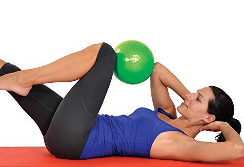 MVS - Pelota 25-27 cm suave + 2 tapones + pajita, pilates gimnasia Yoga Gym Soft Over Ball - Verde