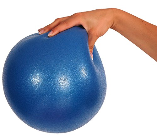 Mvs - Pelota de 21 a 23 cm, suave + 2 tapones + pajita para pilates, gimnasia, yoga, gimnasia, suave pelota, azul