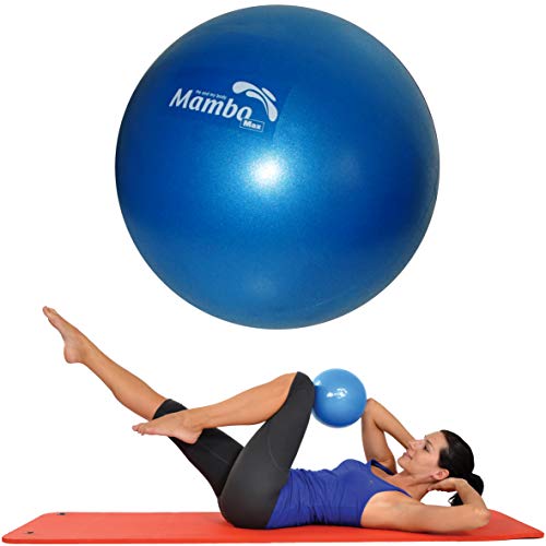 Mvs - Pelota de 21 a 23 cm, suave + 2 tapones + pajita para pilates, gimnasia, yoga, gimnasia, suave pelota, azul