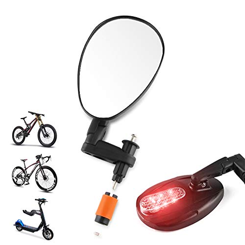 MXBIN CX-01 Bicicleta Ciclismo Bicicleta Espejo 360 Rotación Luces de Advertencia Convexo Manillar Espejo de Seguridad Herramienta de reparación de Piezas de Accesorios