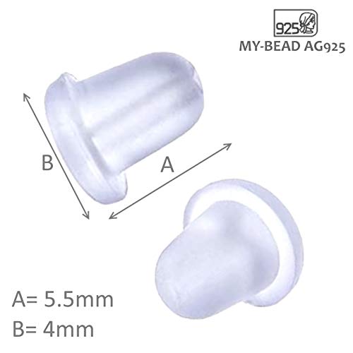 My-Bead 10 pares cierre oído silicona 5 mm para personas alérgicas accesorios de joyería de calidad