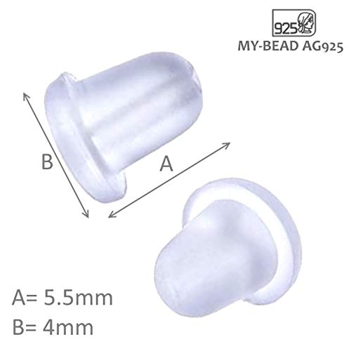 My-Bead 10 pares cierre oído silicona 5 mm para personas alérgicas accesorios de joyería de calidad My-Bead 10 pares cierre oído silicona 5 mm para personas alérgicas accesorios de joyería de calidad