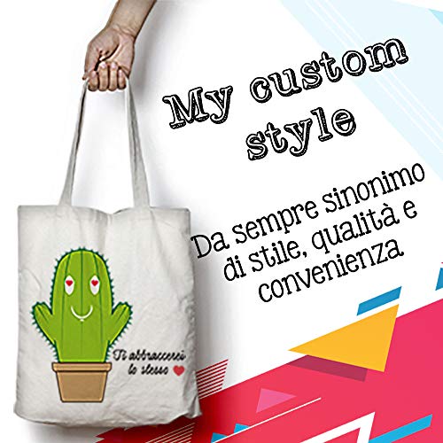 My Custom Style 10 Bolsas de Compras algodón 145gr Beige 38x42cm Asas 70cm My Custom Style 10 Bolsas de Compras algodón 145gr Beige 38x42cm Asas 70cm