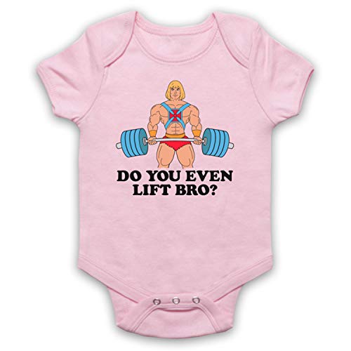 My Icon Art & Clothing He-Man Do You even Lift Bro? Gimnasio parodia culturismo entrenamiento bebé crecer Rosa rosa claro 18 meses