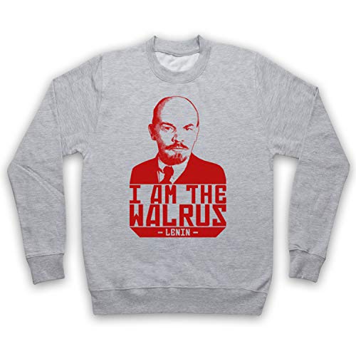 My Icon Art & Clothing Lebowski Lenin I Am The Walrus Comedy Film Sudadera, Adulto Gris Medium/Pecho 102/107 cm