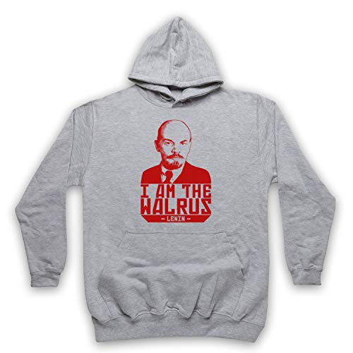 My Icon Art & Clothing Lebowski Lenin I Am The Walrus Comedy Film Sudadera con Capucha para Adultos Gris Large/Pecho 112/117 cm My Icon Art & Clothing Lebowski Lenin I Am The Walrus Comedy Film Sudadera con Capucha para Adultos Gris Large/Pecho 112/117 cm