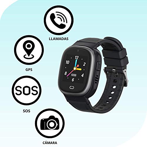 MY WATCH ★ Reloj GPS Niños 2.0 Smartwatch para Niños Color Negro Resistente al Agua Pantalla Táctil Reloj Niño GPS Localizador y Llamadas, WiFi, LBS, Voz, Cámara, SOS Batería 520 Mah