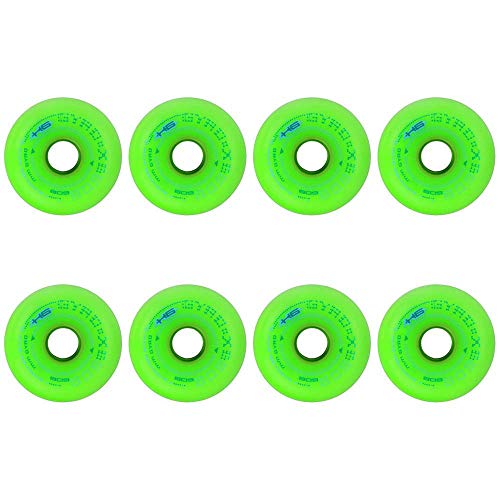 MY1MEY Ruedas de Repuesto para Patines en línea tamaño 72Mm 76Mm 80Mm 84A Ruedas de PU Ruedas de Goma para Exteriores e Interiores, Paquete de 8(green76mm)