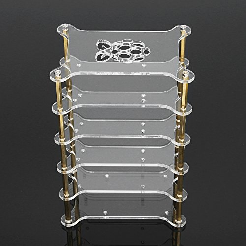 MYAMIA Acrílico Transparente De 5 Capas Cluster Case Stack Stack para Raspberry Pi 4/3/2 B Y B + MYAMIA Acrílico Transparente De 5 Capas Cluster Case Stack Stack para Raspberry Pi 4/3/2 B Y B +