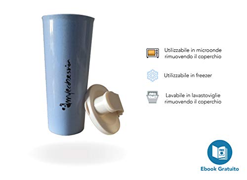 MYECOBSESSION Shaker hermético para batidos de proteínas de 500ml en Fibra de Trigo - con batidor - Mixing Ball - sin BPA (Azul) MYECOBSESSION Shaker hermético para batidos de proteínas de 500ml en Fibra de Trigo - con batidor - Mixing Ball - sin BPA (Azul)