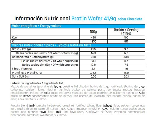 MYFITBODY Barrita- Barquillo alta Proteína, sabor vainilla - 12 uds. de 40.42g - total: 485.04g