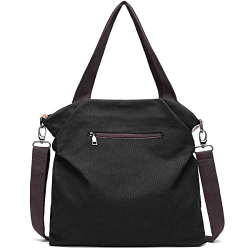Myhozee Bolsos de Mujer,Bolso Bandolera Mujer Bolso Lona de Hombro Bolso Tote Bolso Shopper Bolso de Mano para Multifuncional - Negro Myhozee Bolsos de Mujer,Bolso Bandolera Mujer Bolso Lona de Hombro Bolso Tote Bolso Shopper Bolso de Mano para Multifuncional - Negro