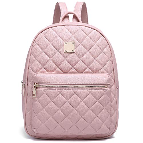 Myhozee Bolsos Mochila Mujer Casual - Impermeable Mochilas Mujer Cuero de PU Bolsa de Mano Viager Escolar para Mujeres Señoras -Rose