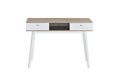MyosHome - Recibidor Consola Roble y Blanco 100 x 32 x 75 cm con Dos cajones Temis MyosHome - Recibidor Consola Roble y Blanco 100 x 32 x 75 cm con Dos cajones Temis
