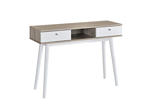 MyosHome - Recibidor Consola Roble y Blanco 100 x 32 x 75 cm con Dos cajones Temis MyosHome - Recibidor Consola Roble y Blanco 100 x 32 x 75 cm con Dos cajones Temis