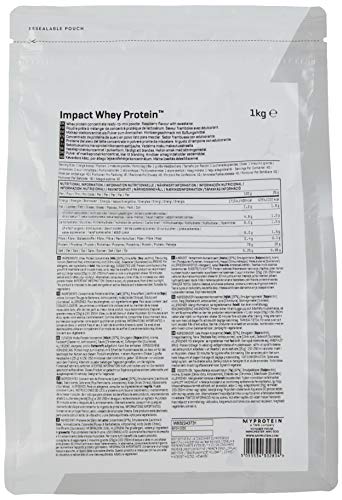 MyProtein Impact Whey Proteína de Suero, Sabor Frambuesa - 1000 gr MyProtein Impact Whey Proteína de Suero, Sabor Frambuesa - 1000 gr