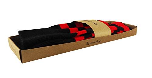 Mysocks calentadores raya negro rojo Mysocks calentadores raya negro rojo