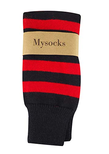 Mysocks calentadores raya negro rojo Mysocks calentadores raya negro rojo