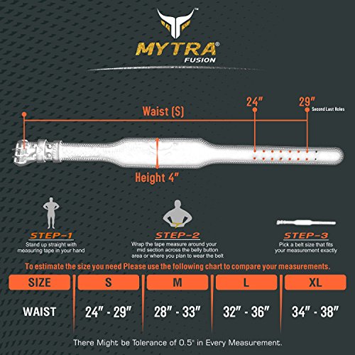 Mytra Fusion Cinturón de Piel para Levantamiento de Pesas y Levantamiento de Pesas, 4 Pulgadas Mytra Fusion Cinturón de Piel para Levantamiento de Pesas y Levantamiento de Pesas, 4 Pulgadas