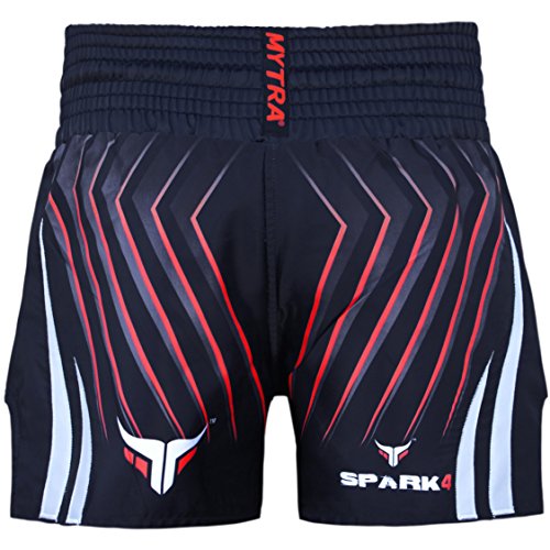 Mytra Fusion Farabi Fight Gear Pro Boxeo Pantalones Cortos para Muay Thai Boxeo, Fitness Gimnasio Ropa de Boxeo Fairtex Jiu Jitsu MMA Muay Thai y Kickboxing Equipo Trunks (Negro, Grande) Mytra Fusion Farabi Fight Gear Pro Boxeo Pantalones Cortos para Muay Thai Boxeo, Fitness Gimnasio Ropa de Boxeo Fairtex Jiu Jitsu MMA Muay Thai y Kickboxing Equipo Trunks (Negro, Grande)