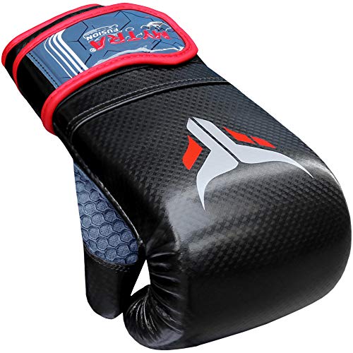 Mytra Fusion Punch Bag Mitt Gloves For Boxing MMA Muay Thai Fitness Gym Workout Training (Black Red, S/M)