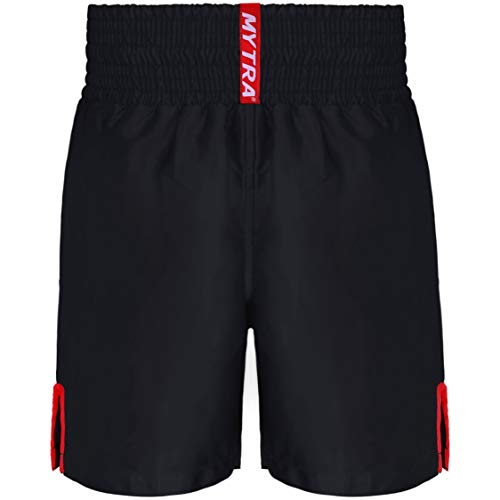 Mytra Fusion Satin Boxing Shorts, MMA Shorts, Combat Shorts, Ring Shorts, Training Shorts (Black, X-Large)