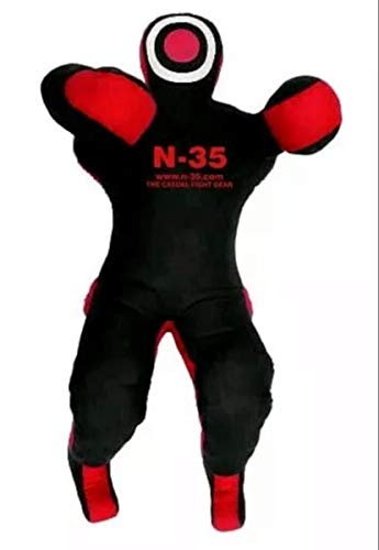 N-35 Grappling Dummy MMA Bolsa de lucha libre Judo brasileño Jiu Jitsu artes marciales sin relleno (rojo, 6)