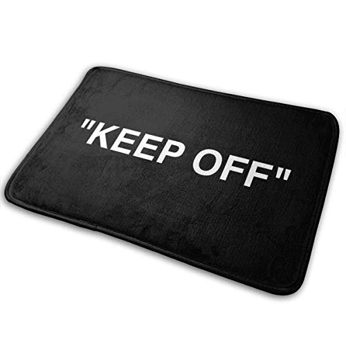 N \ A Alfombra de bienvenida para interiores y exteriores, color blanco roto de IKEA con texto en inglés "Keep Off"