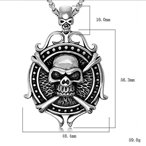 N / A Collar Gótico Collar De Remo De Calavera Retro De La Serie Punk, Colgante De Acero Inoxidable para Hombres, Accesorios De Personalidad De Uñas De Sauce Dominante N / A Collar Gótico Collar De Remo De Calavera Retro De La Serie Punk, Colgante De Acero Inoxidable para Hombres, Accesorios De Personalidad De Uñas De Sauce Dominante