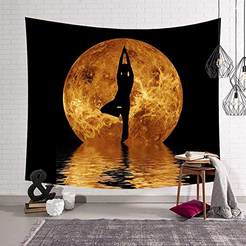 N / A Diseño impactante de la Tierra Tapiz Colgante de Pared Nebulosa Luna Elk Mandala Yoga Toalla de Playa Manta Decoración de la habitación de los niños Ropa de Cama V15 95cmx73cm