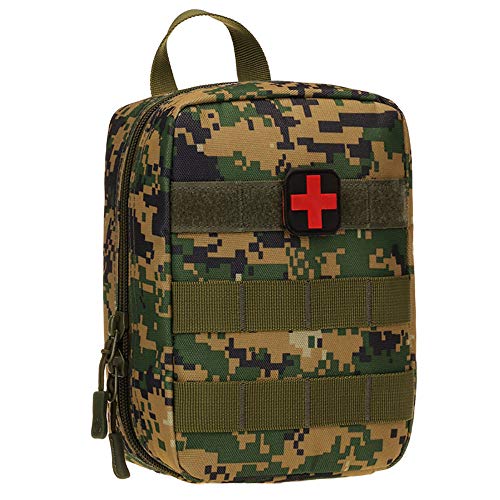 N \ A Kit De Emergencia Impermeable MOLLE Bolsa para Acampar, Senderismo, Hogar, Camión, Vehículo, Coche, Pesca, Viaje, Bicicleta, Kit De Salvamento (Camuflaje De La Selva)