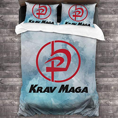 N \ A Krav MAGA Juego de ropa de cama de 3 piezas de 2016 x 188 cm, microfibra suave, transpirable, para dormitorio, funda de almohada y funda de edredón de 2 piezas
