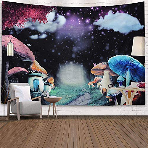 N / A Tapiz psicodélico para Colgar en la Pared, Tapiz de Setas, Yoga, Alfombra para la Playa, Hippie, decoración del hogar, Tapiz de Pared, Manta, tapicería de Fondo, Tela A2 150x200cm