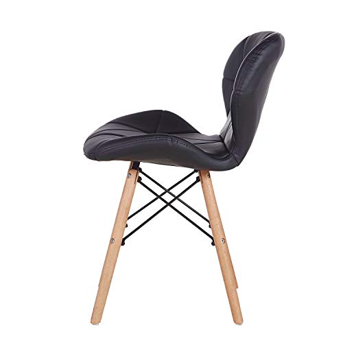 N A to MUEBLES HOME - Juego de 4 sillas de comedor, estilo de mediados de siglo, retro, moderno, tapizadas con piel sintética y con respaldo curvado, ideal para cocina o comedor N A to MUEBLES HOME - Juego de 4 sillas de comedor, estilo de mediados de siglo, retro, moderno, tapizadas con piel sintética y con respaldo curvado, ideal para cocina o comedor
