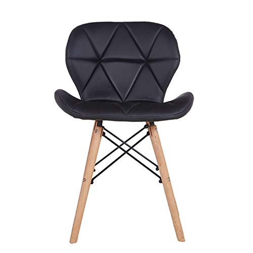 N A to MUEBLES HOME - Juego de 4 sillas de comedor, estilo de mediados de siglo, retro, moderno, tapizadas con piel sintética y con respaldo curvado, ideal para cocina o comedor N A to MUEBLES HOME - Juego de 4 sillas de comedor, estilo de mediados de siglo, retro, moderno, tapizadas con piel sintética y con respaldo curvado, ideal para cocina o comedor