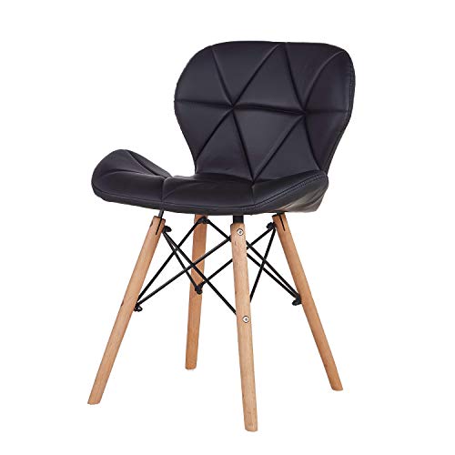 N A to MUEBLES HOME - Juego de 4 sillas de comedor, estilo de mediados de siglo, retro, moderno, tapizadas con piel sintética y con respaldo curvado, ideal para cocina o comedor N A to MUEBLES HOME - Juego de 4 sillas de comedor, estilo de mediados de siglo, retro, moderno, tapizadas con piel sintética y con respaldo curvado, ideal para cocina o comedor