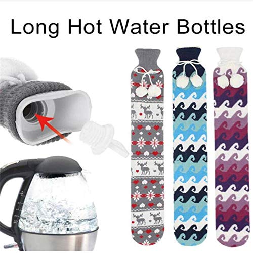 N-B Botella de Agua Caliente de Goma de Piel de 74x14cm 19L Bolsa de Botellas de Agua Caliente de Navidad Extra Larga para Calentar los pies en la Cintura N-B Botella de Agua Caliente de Goma de Piel de 74x14cm 19L Bolsa de Botellas de Agua Caliente de Navidad Extra Larga para Calentar los pies en la Cintura