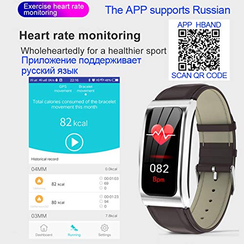 N-B Reloj Inteligente Impermeable Electrónico Reloj Fitness Tracker Pantalla de Color Frecuencia Cardíaca Pulsera Deportiva Bluetooth