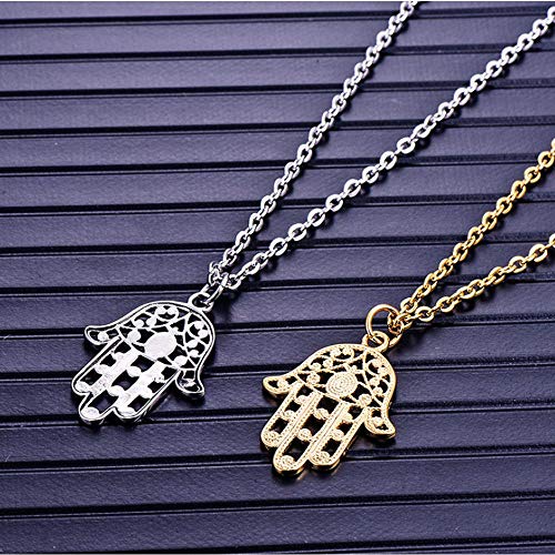 N / C Moda Personalizada joyería de Acero de Titanio Collar con Colgante de Palma Hueca Accesorios Punk Hip Hop Oro N / C Moda Personalizada joyería de Acero de Titanio Collar con Colgante de Palma Hueca Accesorios Punk Hip Hop Oro