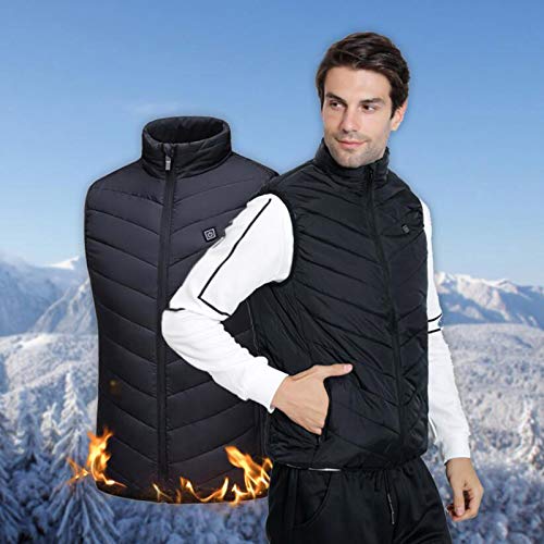 N/ Chaleco calefactor de 4 zonas para mujeres y hombres, chaleco calefactor con carga USB, abrigo calefactor de talla grande al aire libre, cálido para montar, esquiar, pescar (Negro, M) N/ Chaleco calefactor de 4 zonas para mujeres y hombres, chaleco calefactor con carga USB, abrigo calefactor de talla grande al aire libre, cálido para montar, esquiar, pescar (Negro, M)