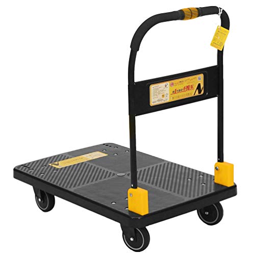 N & S Plataforma carro Heavy Duty 200 kg One mano Arrugas Camiones Cart con Mute Wheels Plataforma de trolley