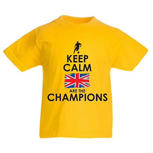 N4507K La Camiseta de los ninos North Irish Are The Champions ! (5-6 Years Amarillo Multicolor)