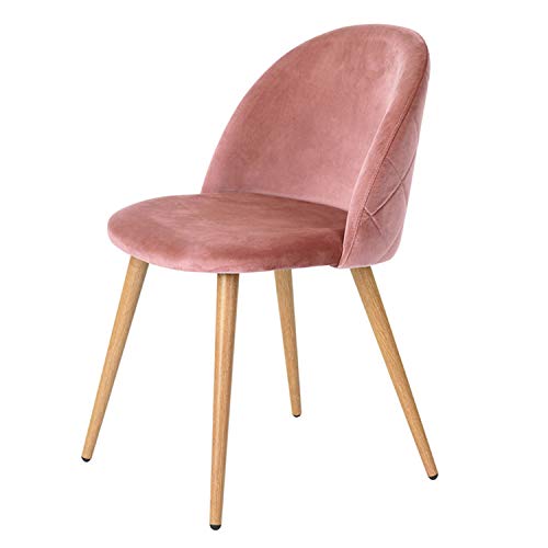 N/A Conjunto de 2/4/6 Sillas de Comedor de Terciopelo Sillas de Ocio Modernas de Mediados de Siglo Sillas tapizadas con Patas de Metal para Sala de Estar (Rosa, 4) N/A Conjunto de 2/4/6 Sillas de Comedor de Terciopelo Sillas de Ocio Modernas de Mediados de Siglo Sillas tapizadas con Patas de Metal para Sala de Estar (Rosa, 4)