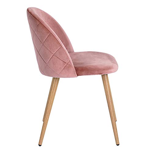 N/A Conjunto de 2/4/6 Sillas de Comedor de Terciopelo Sillas de Ocio Modernas de Mediados de Siglo Sillas tapizadas con Patas de Metal para Sala de Estar (Rosa, 4) N/A Conjunto de 2/4/6 Sillas de Comedor de Terciopelo Sillas de Ocio Modernas de Mediados de Siglo Sillas tapizadas con Patas de Metal para Sala de Estar (Rosa, 4)
