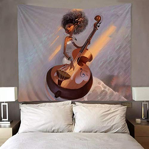 N/Ａ Tapiz de decoración de Pared   Women Play The Cello Love Music Tapestries Unique Art