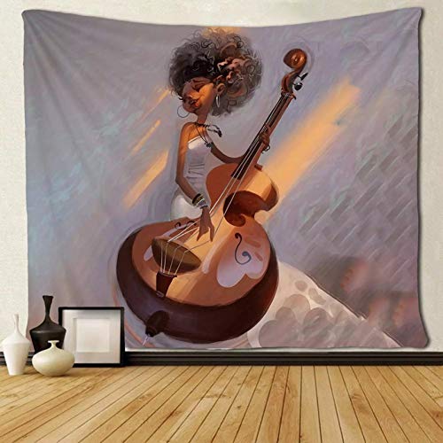 N/Ａ Tapiz de decoración de Pared   Women Play The Cello Love Music Tapestries Unique Art