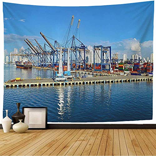 N\A Tapiz para Colgar en la Pared Noviembre Comercio de contenedores 23 en Muelles Cartagena Colombia fotografiado en un Barco de Transporte Tapiz Vintage para Dormitorio Hogar Dormitorio N\A Tapiz para Colgar en la Pared Noviembre Comercio de contenedores 23 en Muelles Cartagena Colombia fotografiado en un Barco de Transporte Tapiz Vintage para Dormitorio Hogar Dormitorio